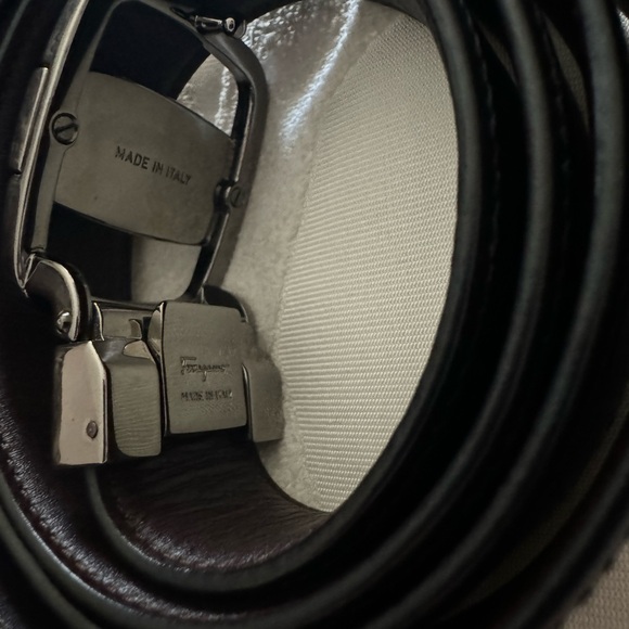 Men Ferragamo Leather Belt - Size 36-38 - Picture 5 of 8